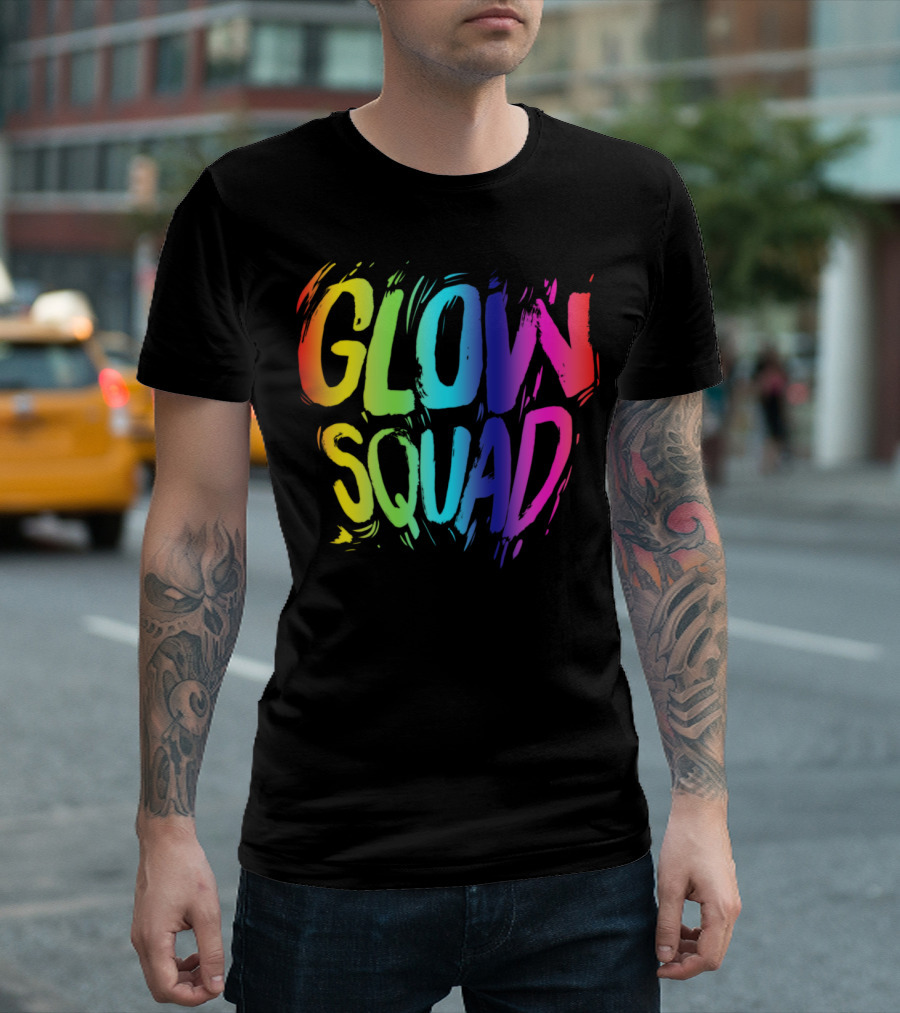 Glow Squad Rainbow Neon Party T-Shirt