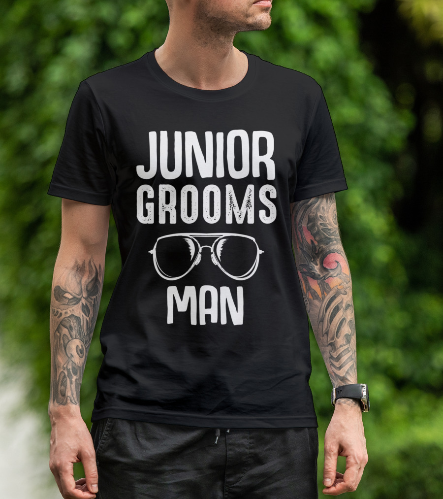 Junior Groomsman Sunglasses Funny Wedding Cool Junior Groomsman T-Shirt