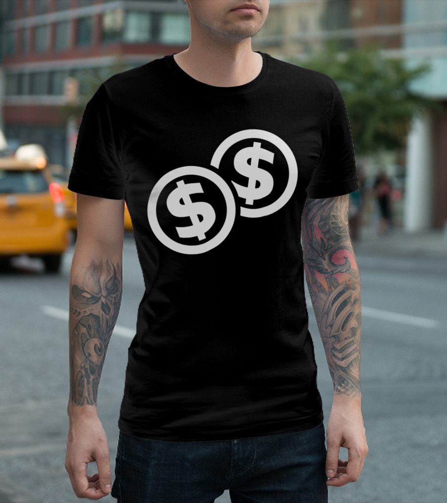 Dollar Signs in Circle Coin Icon Duo T-Shirt