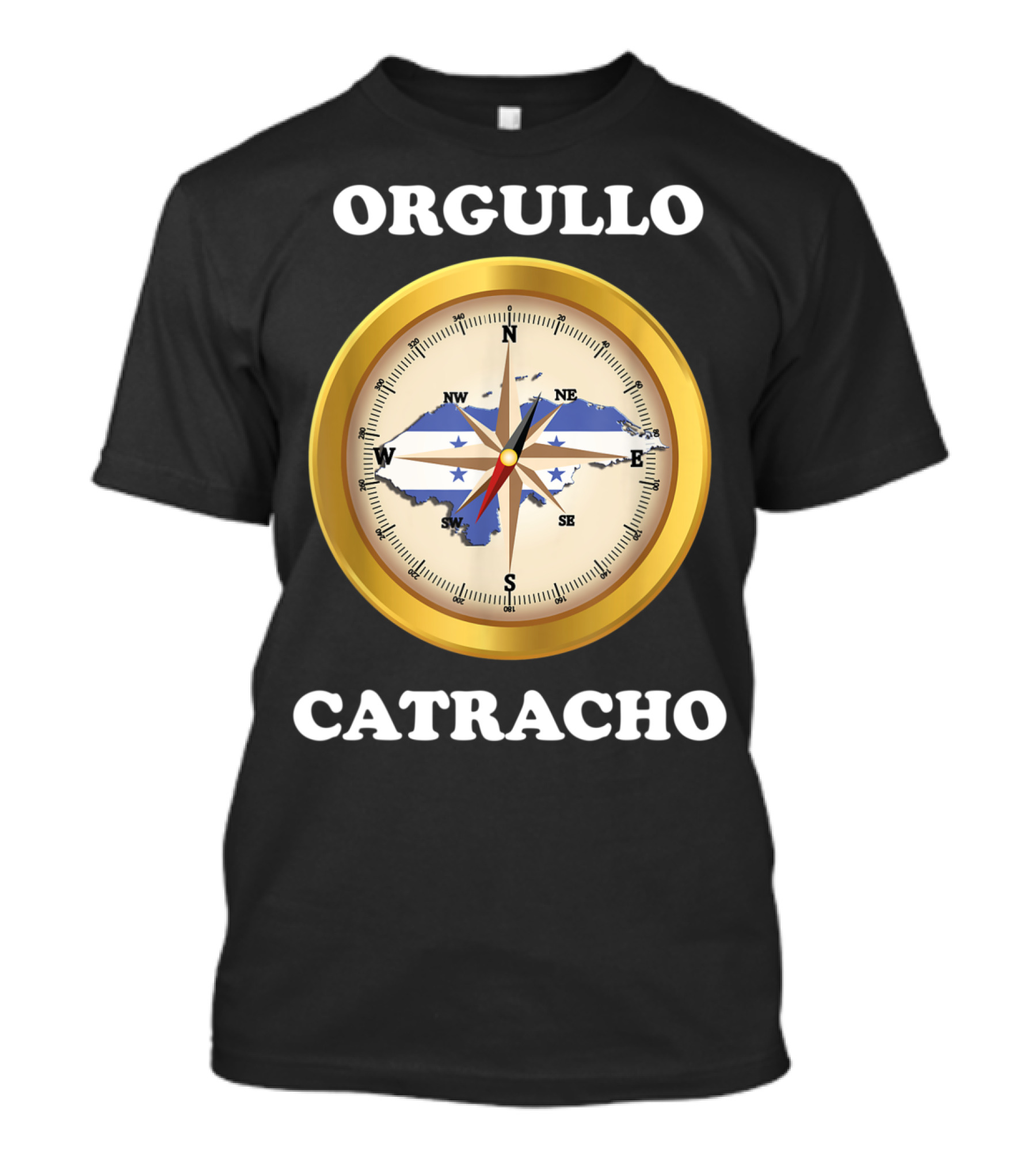 Orgullo Catracho Honduras Compass Map Stars T-Shirt