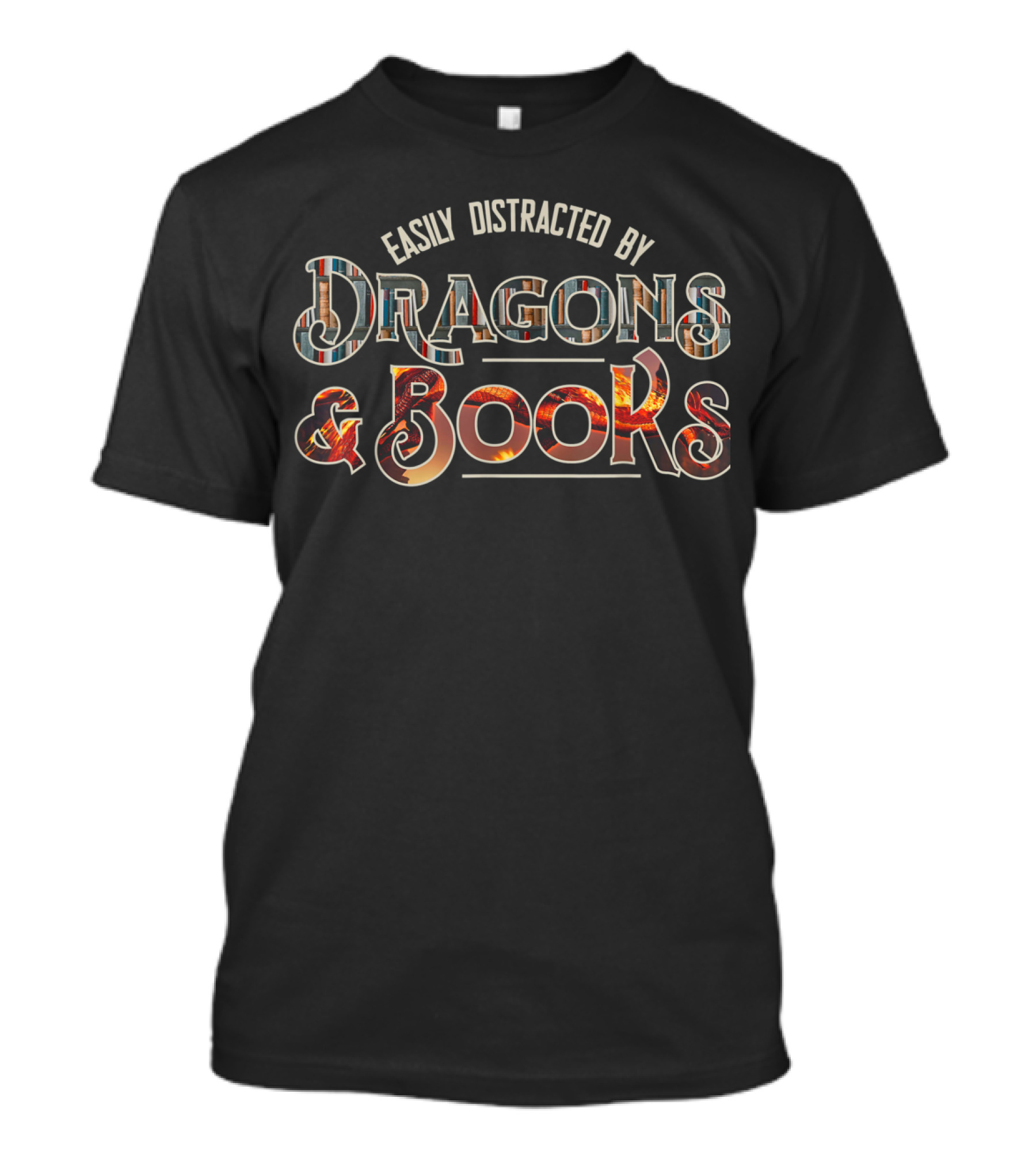 Easily Distracted By Dragons And Books T-Shirt