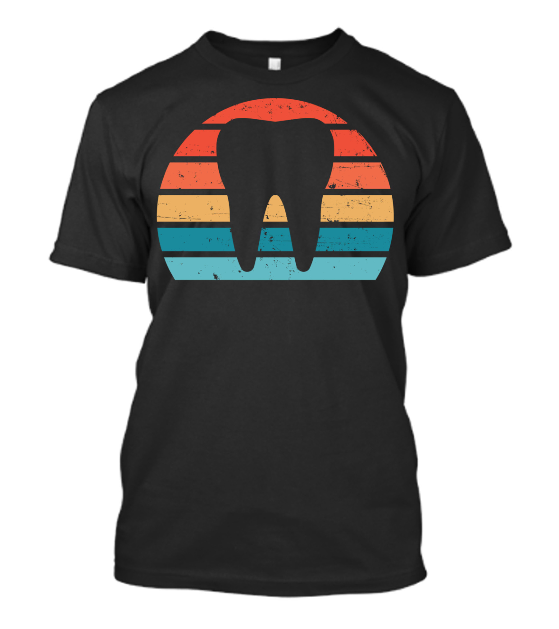 Retro Sunset Tooth Vintage Dentist Dental Assistant T-Shirt