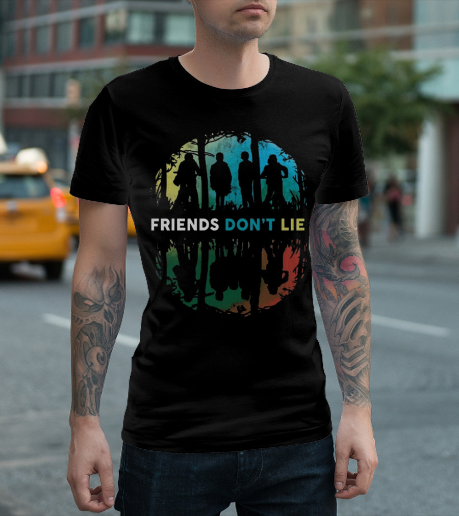 Friends Don't Lie Stranger Things Silhouettes Reflection T-Shirt
