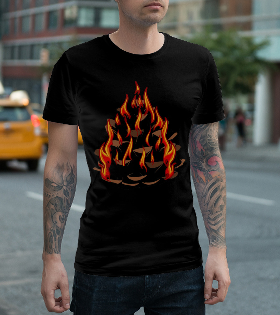 Australia Fire Nature Climate Pinecone Flames T-Shirt