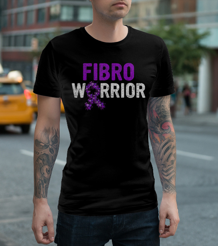 FIBRO WARRIOR Fibromyalgia Awareness Purple T-Shirt