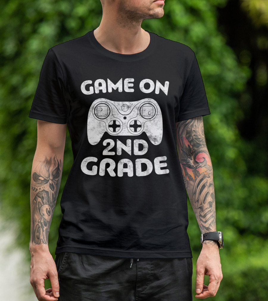 Game On 2nd Grade Second Grade Back To School Gaming Controller T-Shirt