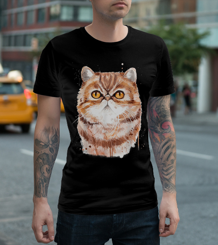 Cat Lovers Exotic Shorthair Breed Artistic T-Shirt