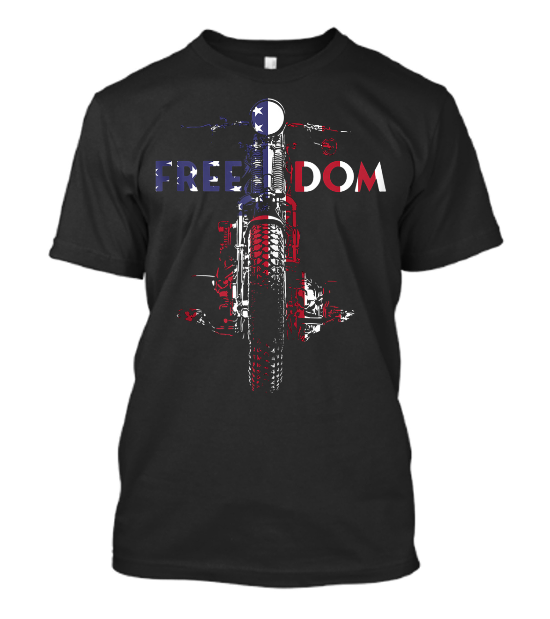 Freedom USA Flag Vintage Springer Bobber Motorcycle T-Shirt