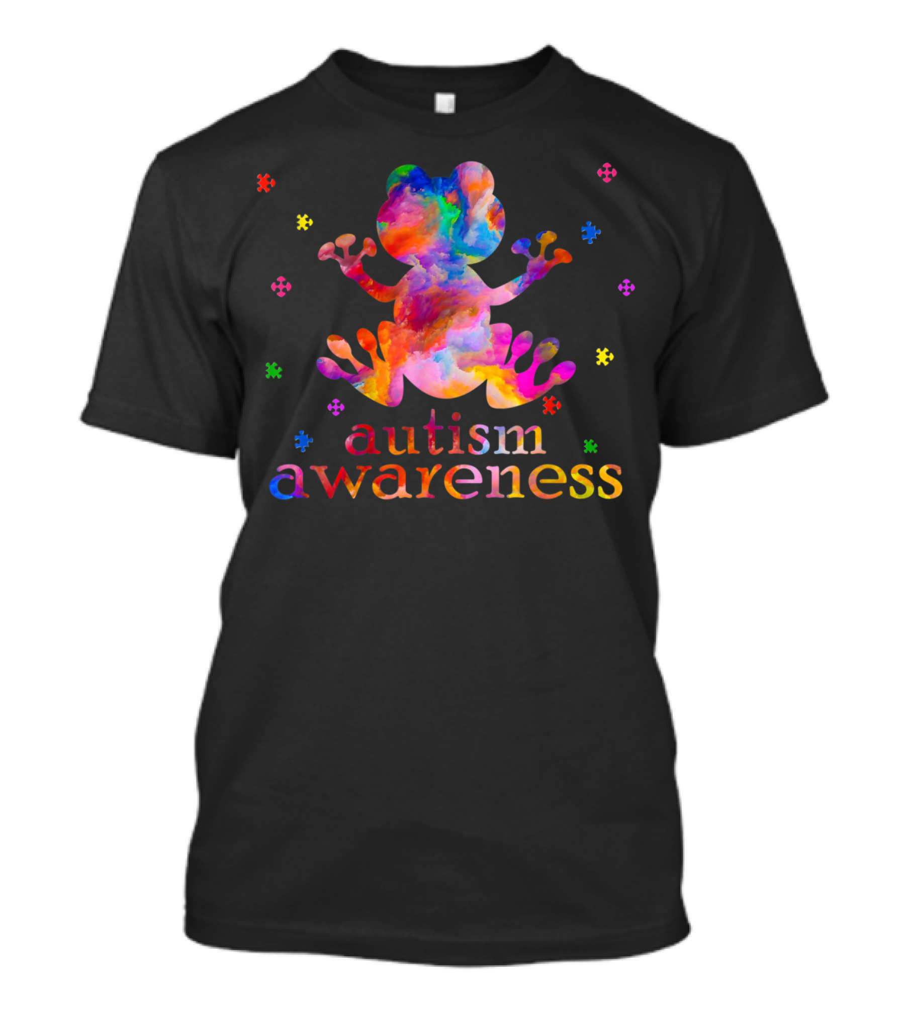 Autism Awareness Puzzle Piece Frog Boy T-Shirt