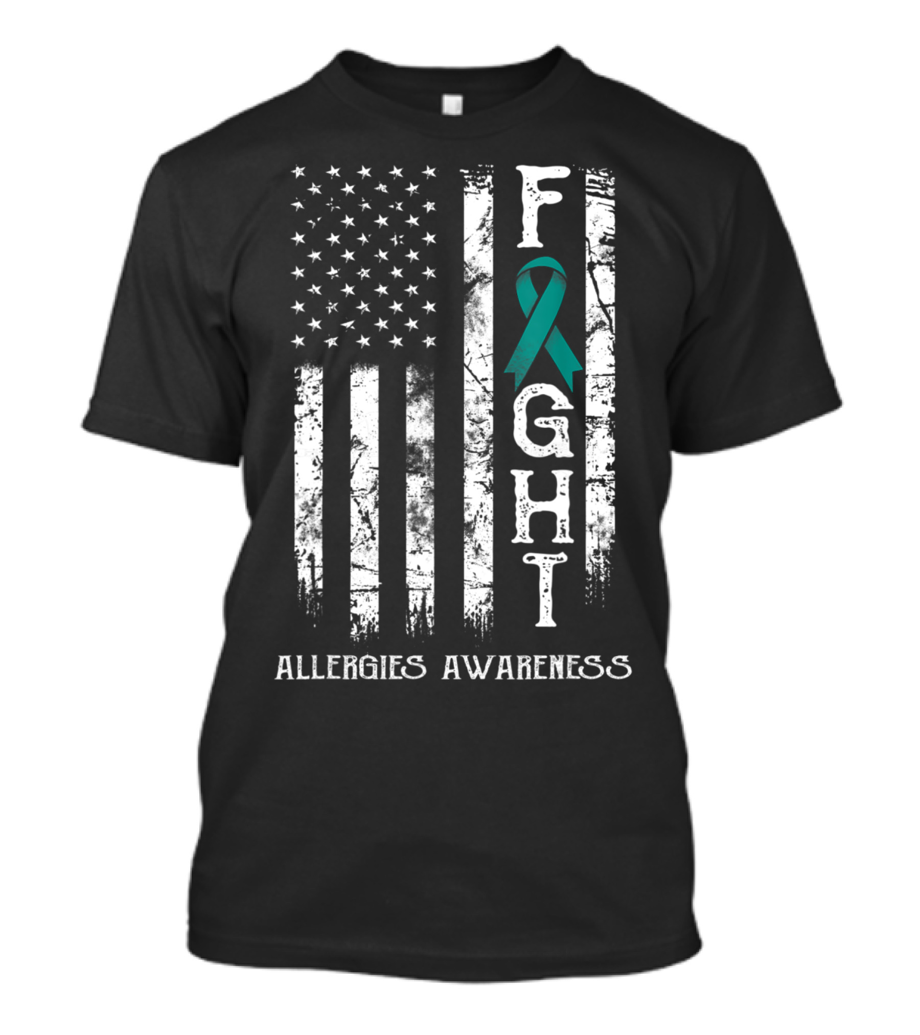 Allergies Awareness Fight US Flag T-Shirt