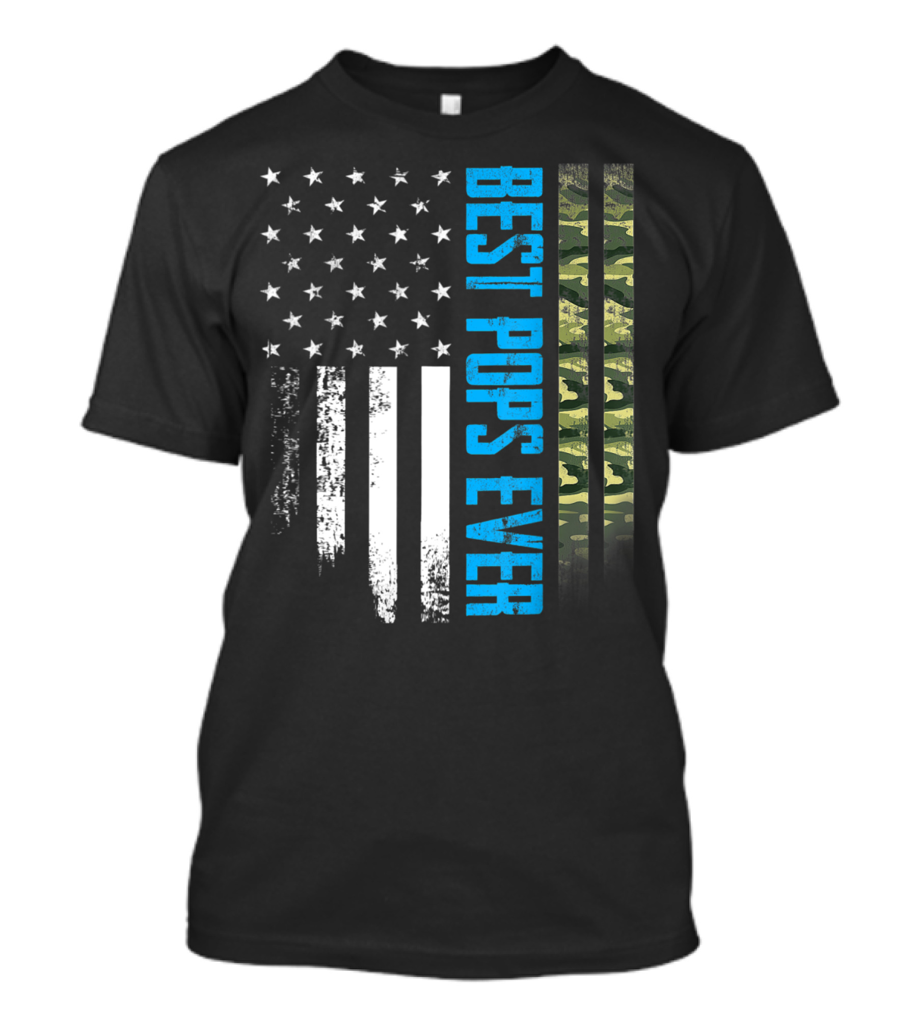 Best Pops Ever American Camo Flag USA Flag T-Shirt