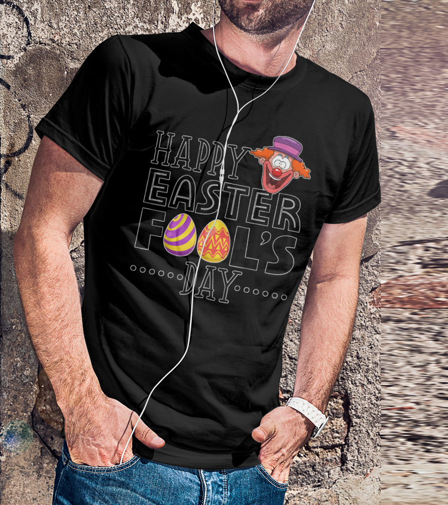 Happy Easter Fool's Day Clown With Colorful Eggs T-Shirt