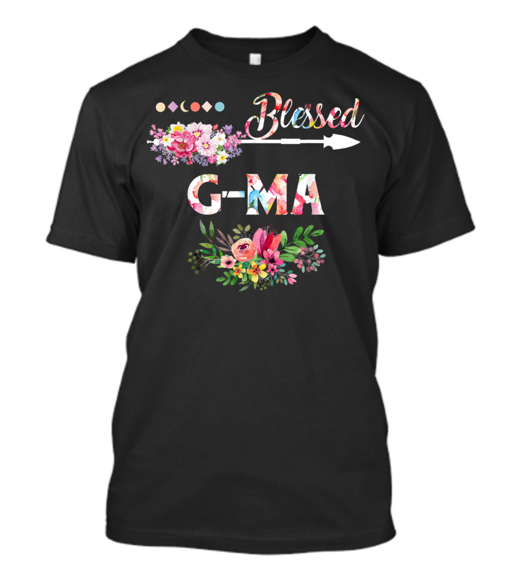 Blessed G-MA Floral Arrow And Flowers T-Shirt