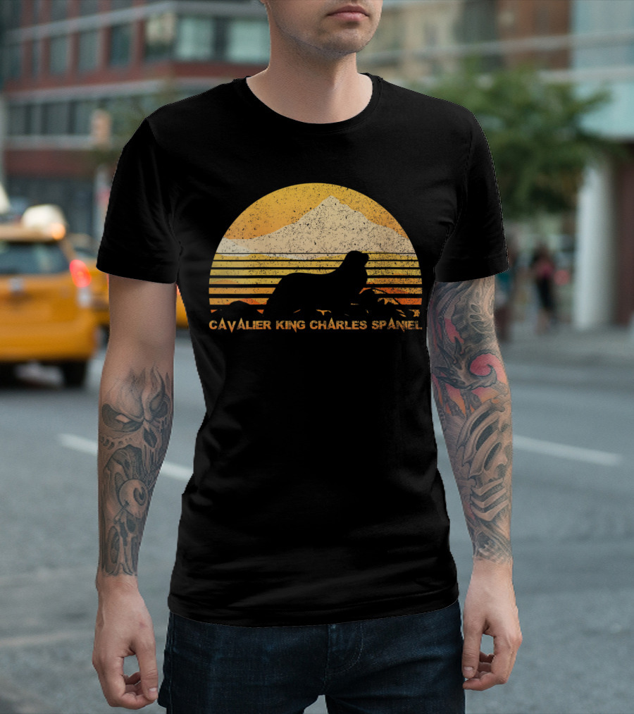 Cavalier King Charles Spaniel Retro Silhouette Lover T-Shirt