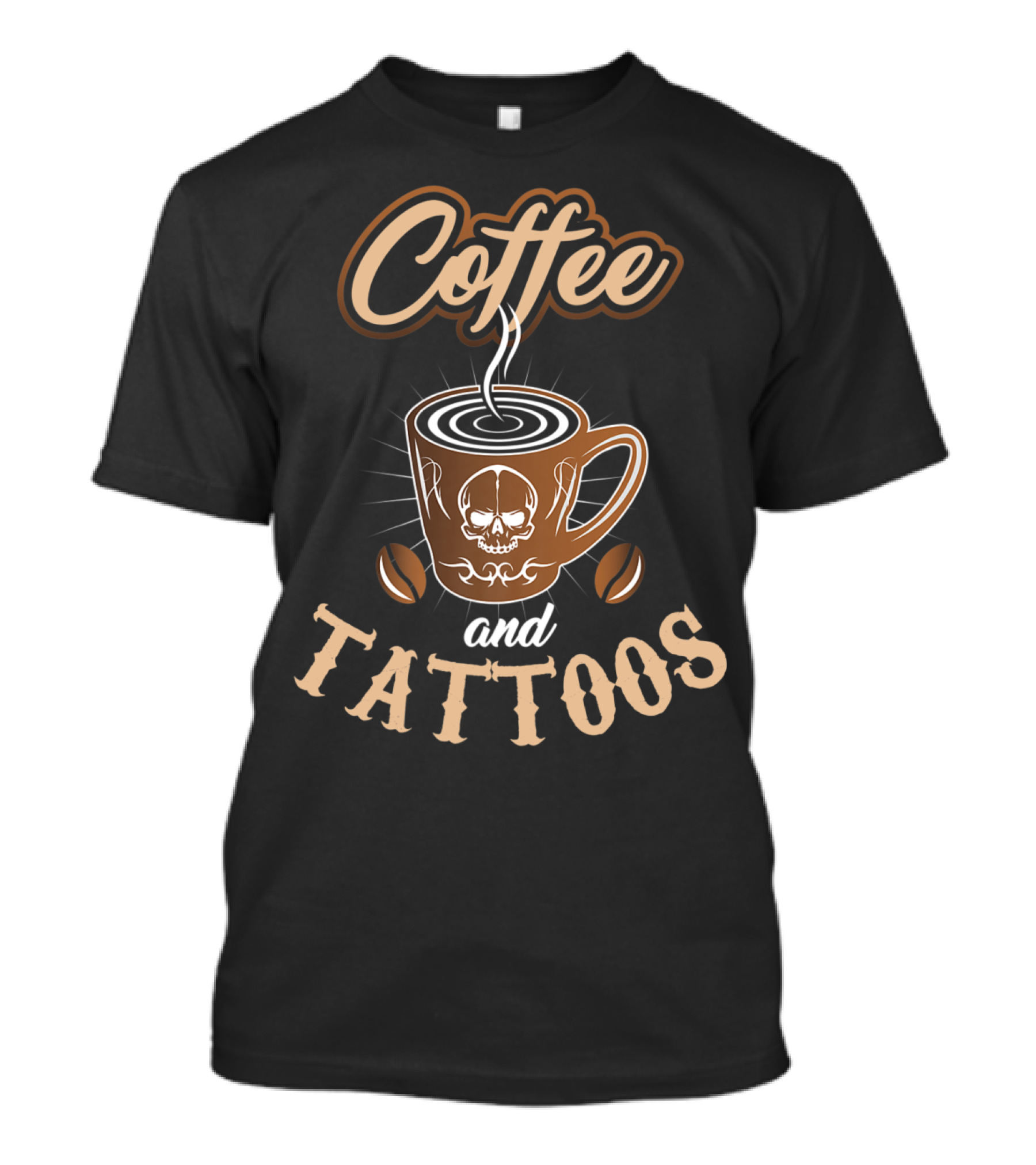 Coffee And Tattoos Caffeine Inked Skull Cup T-Shirt