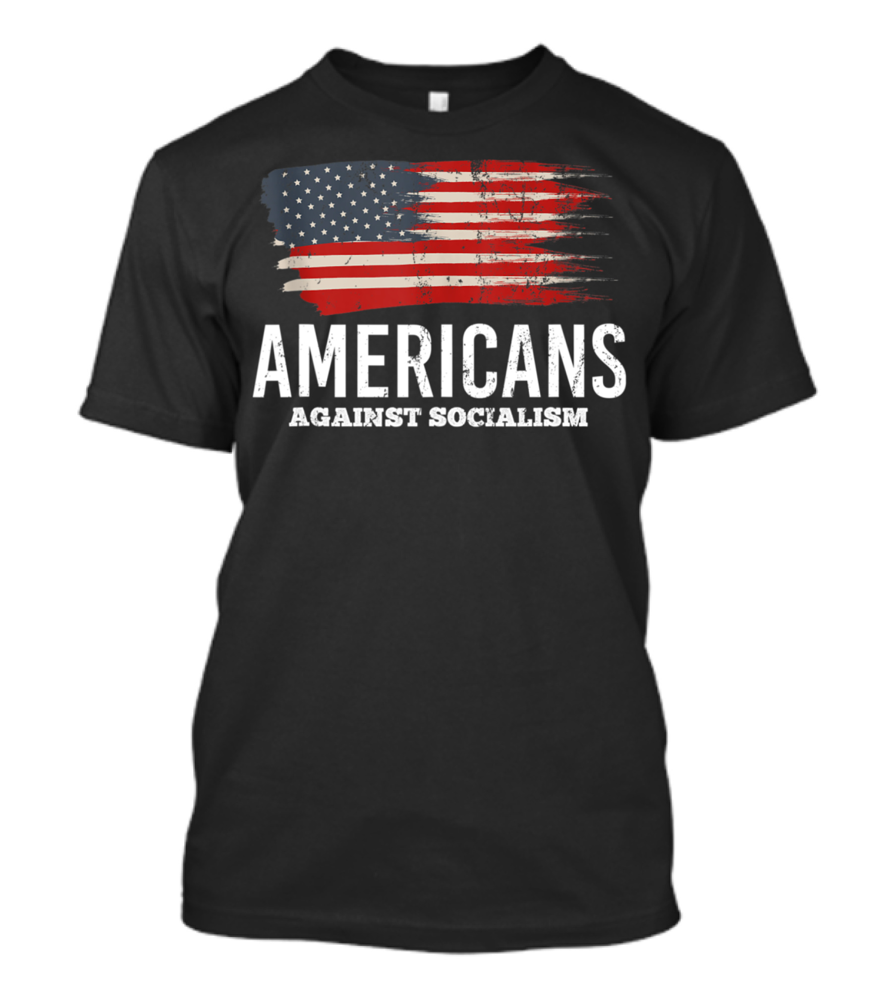Americans Against Socialism Antisocialist Flag Brushstroke T-Shirt