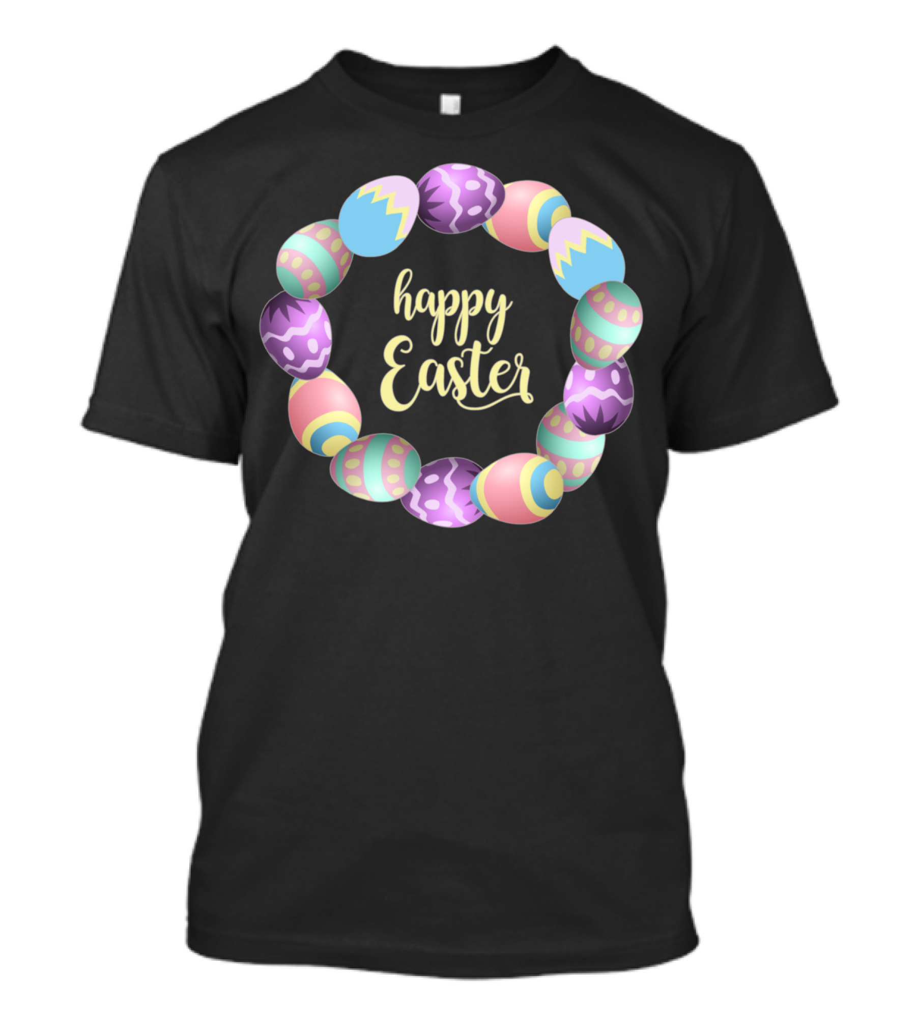 Happy Easter Egg Wreath Cute Hunting Catholic T-Shirt