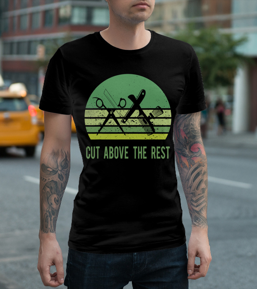 Cut Above The Rest Barber Hairdressers Scissors Comb Vintage T-Shirt