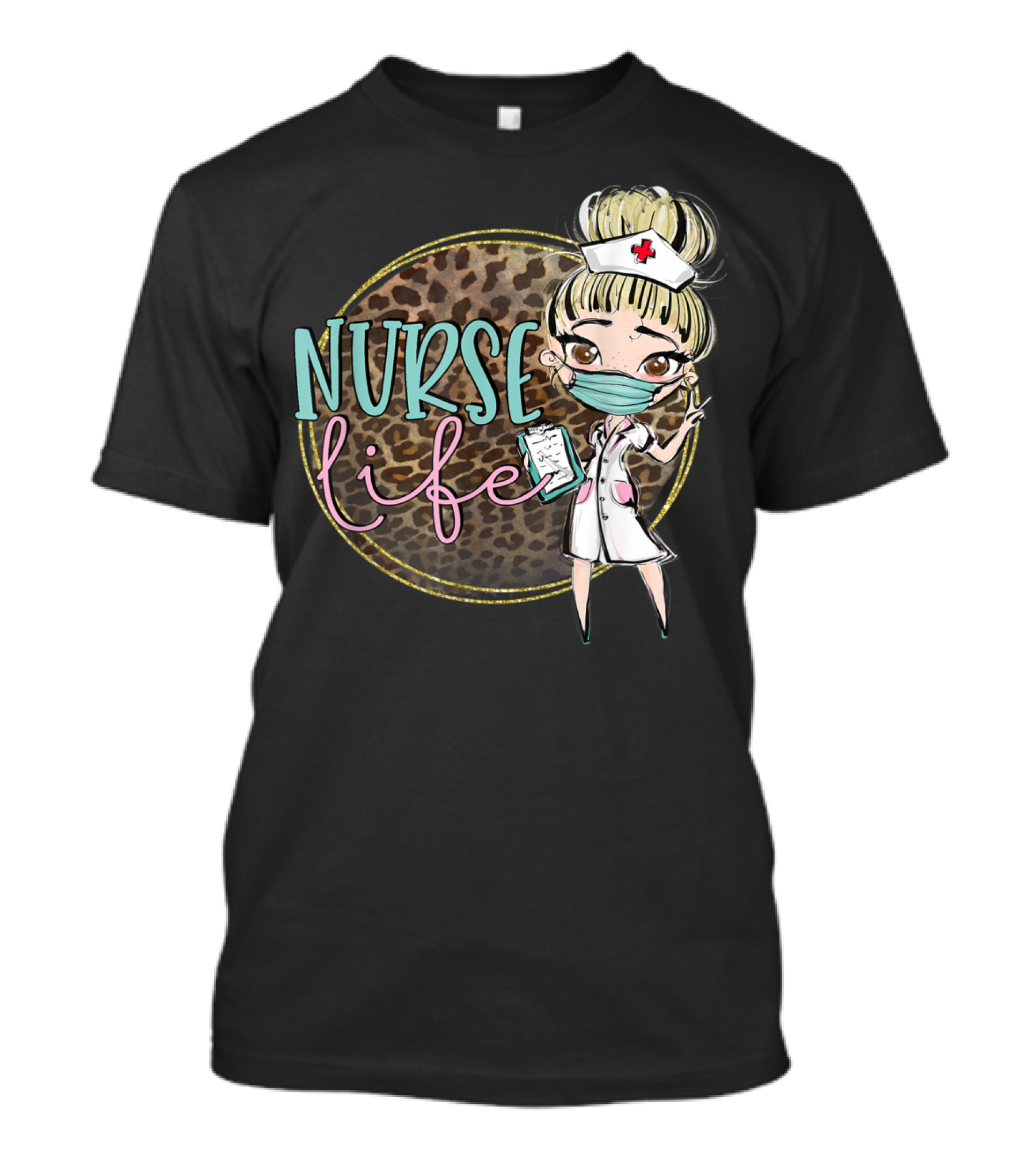 Nurse Life Leopard Print Nursing Clinical RN T-Shirt