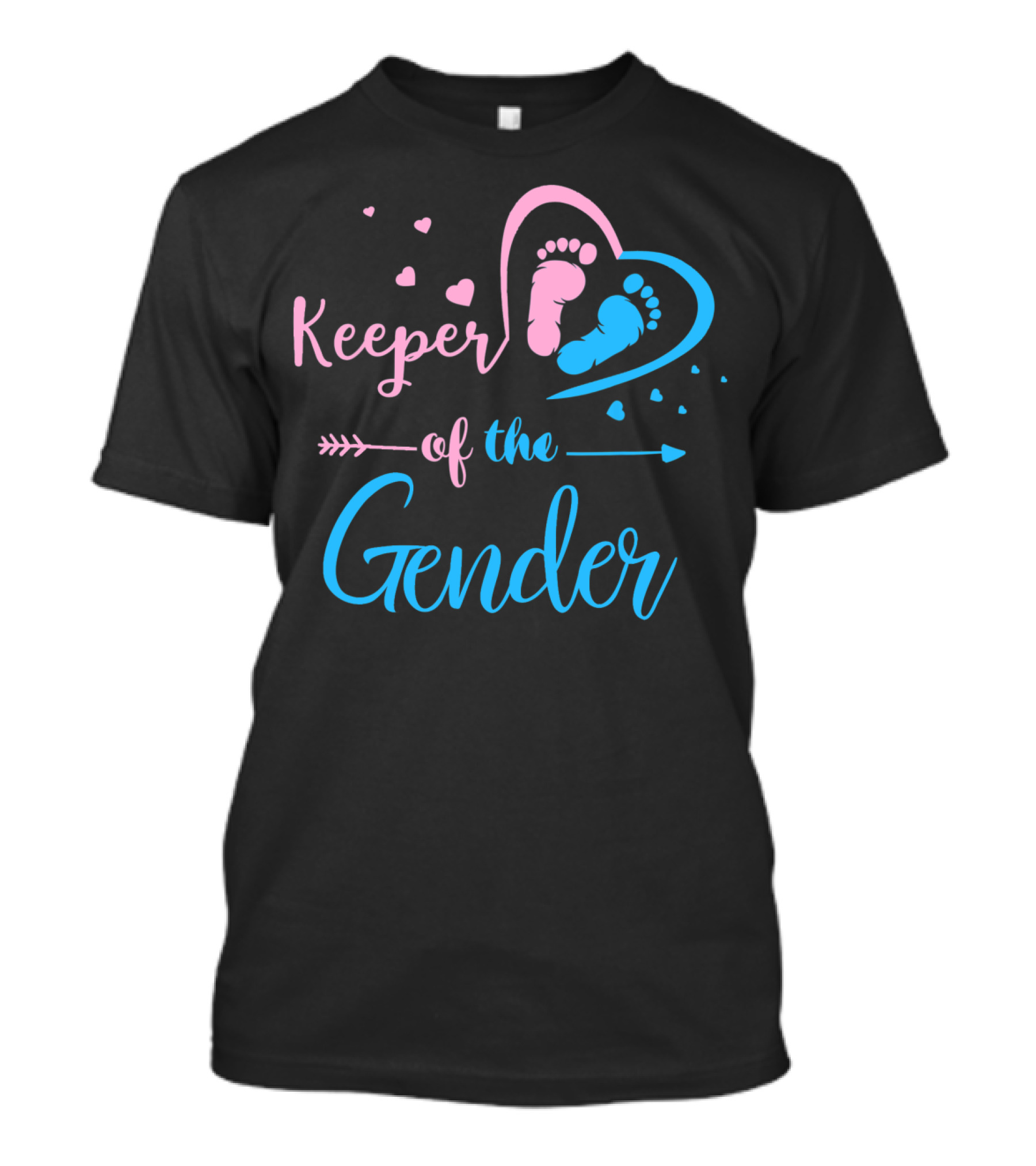 Keeper Of The Gender Cute Baby Footprints Heart Arrow T-Shirt