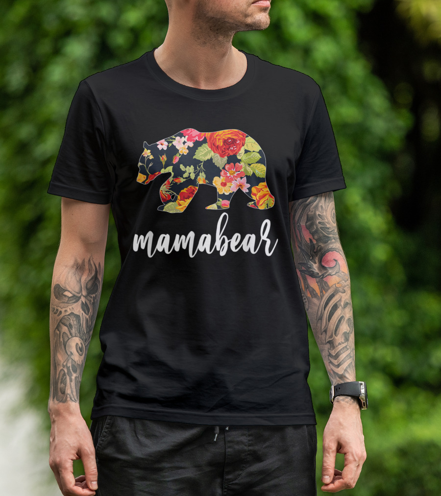 Mamabear Floral Pattern Bear мамабear T-Shirt