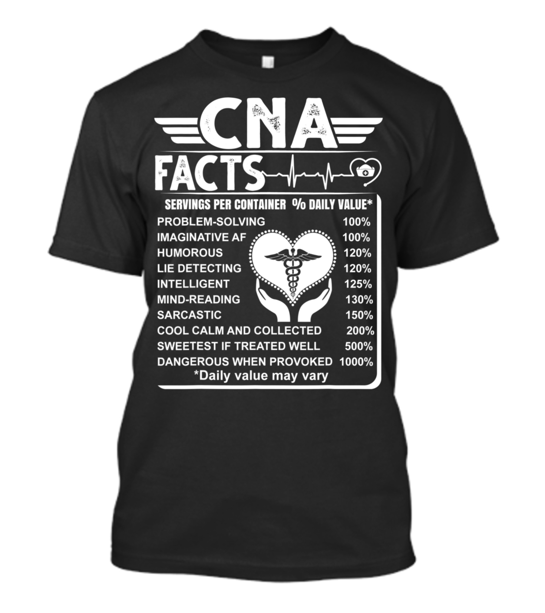 CNA Facts Problem-Solving Imaginative Humorous Intelligent Mind-Reading Sarcastic Cool Calm Collected Sweetest Dangerous When Provoked T-Shirt