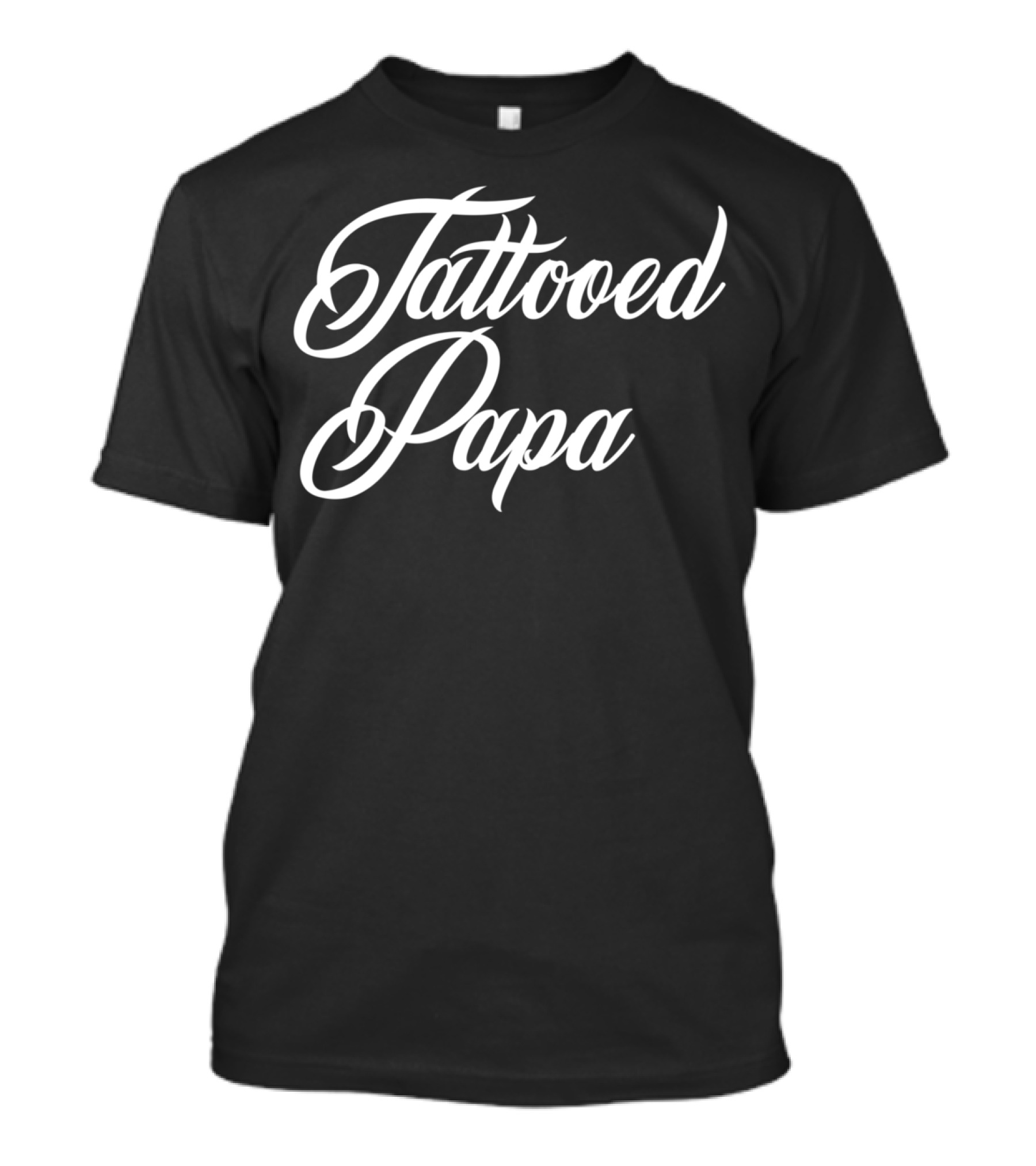Tattooed Papa Biker Beard Tattoo Dad T-Shirt