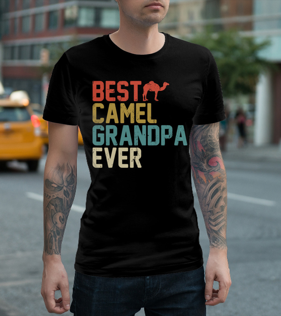 BEST CAMEL GRANDPA EVER Retro Grandpa T-Shirt