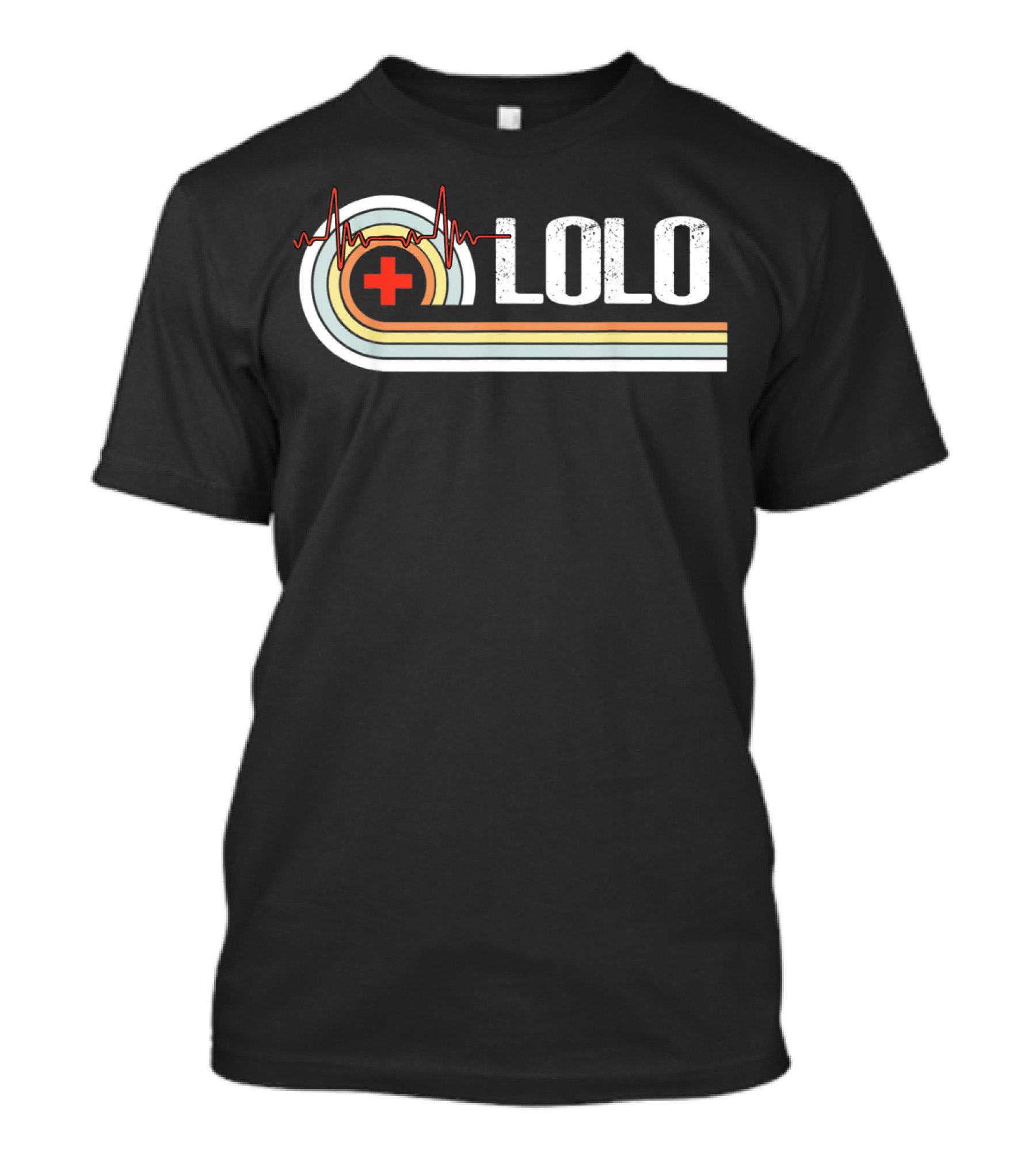 Vintage Retro Nurse Lolo Father's Heartbeat T-Shirt