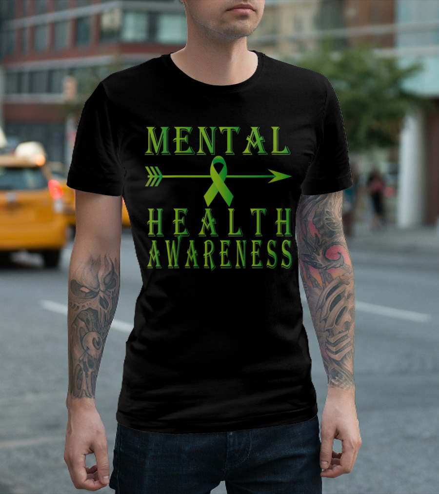 Mental Health Awareness Ribbon with Arrow T-Shirt