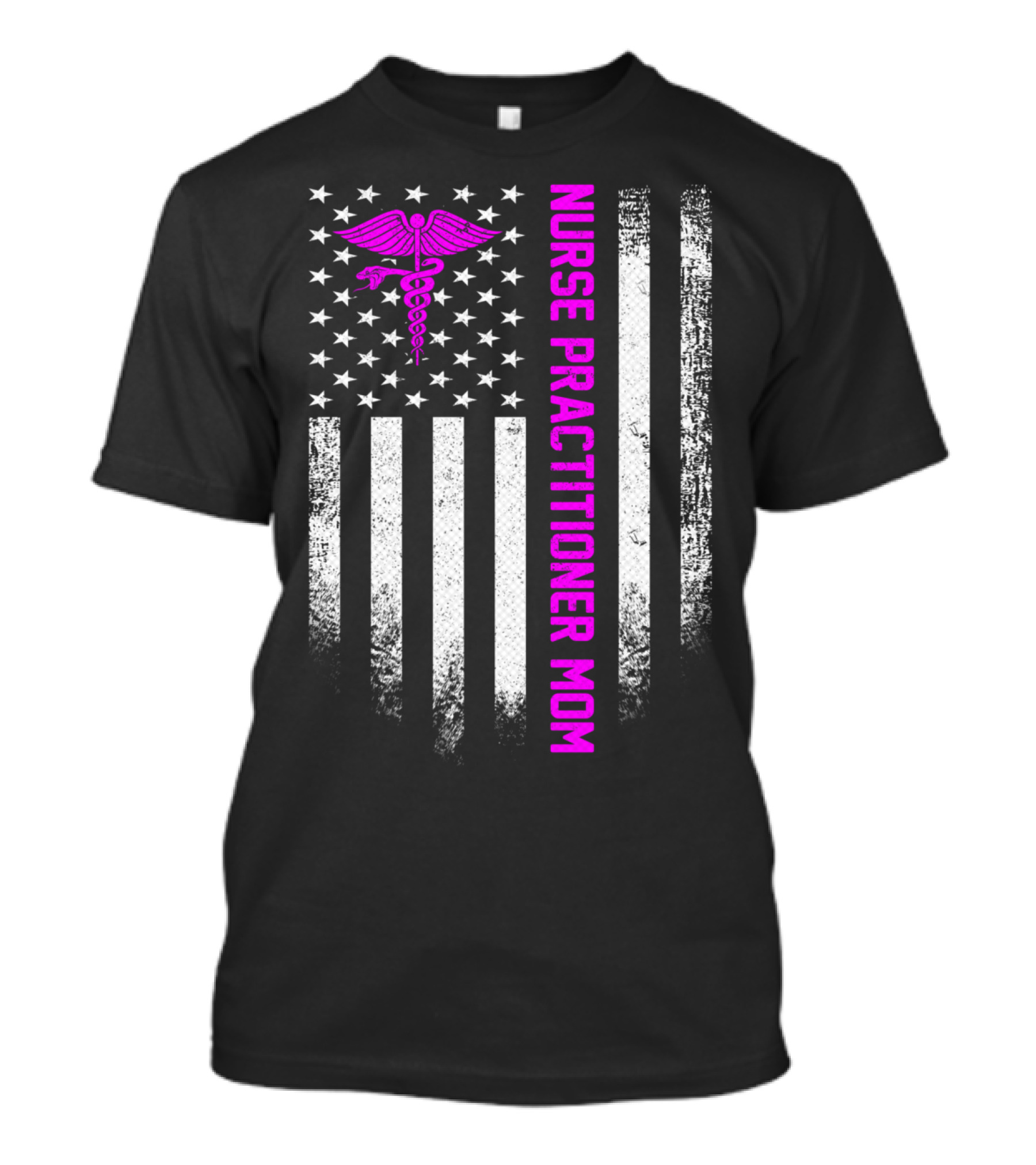 Nurse Practitioner Mom Vintage USA American Flag T-Shirt