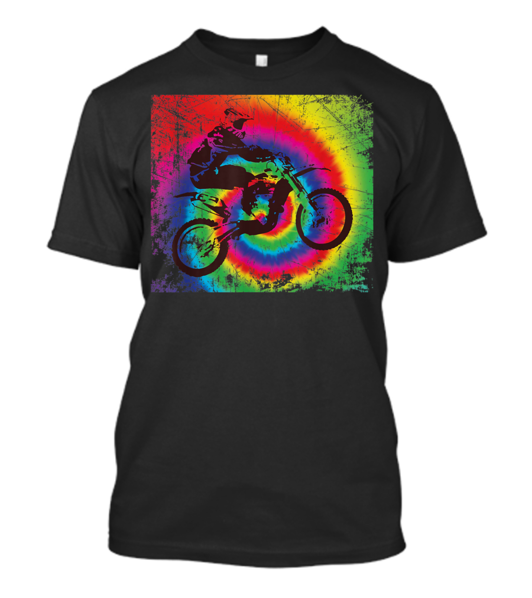 Retro Tie Dye Motocross Off Road Motorcycle T-Shirt