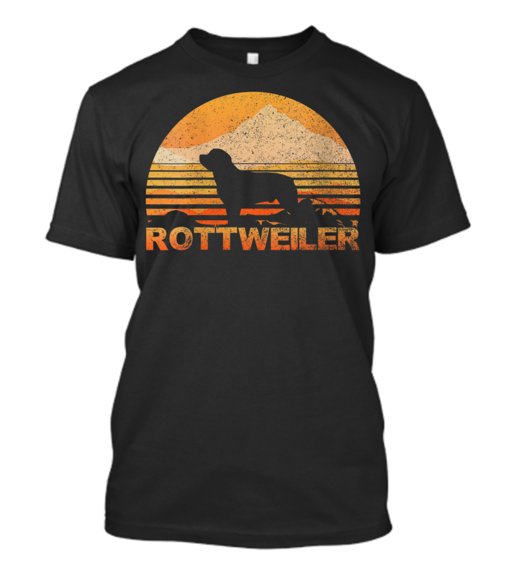 Rottweiler Vintage Sunset Silhouette Mountain Lover T-Shirt