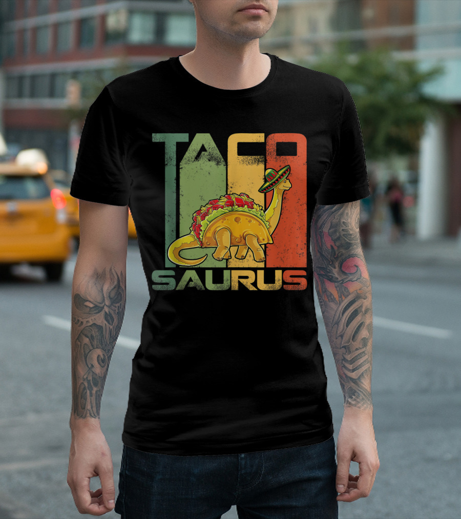 Tacosaurus Dinosaur With Sombrero Funny Cinco De Mayo T-Shirt