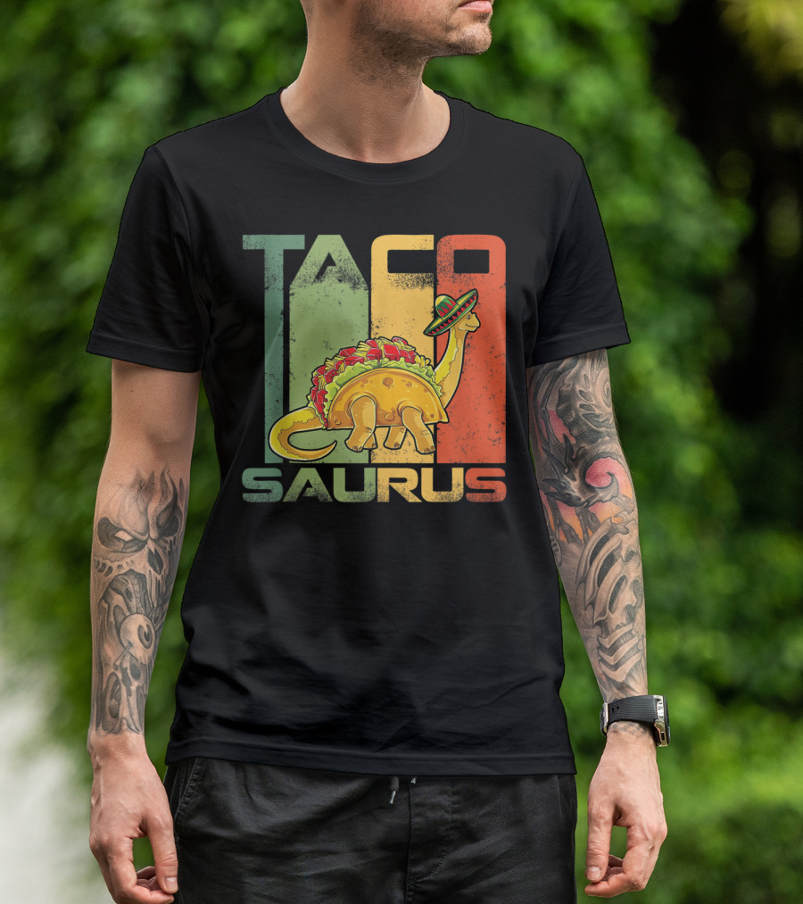 Tacosaurus Dinosaur With Sombrero Funny Cinco De Mayo T-Shirt
