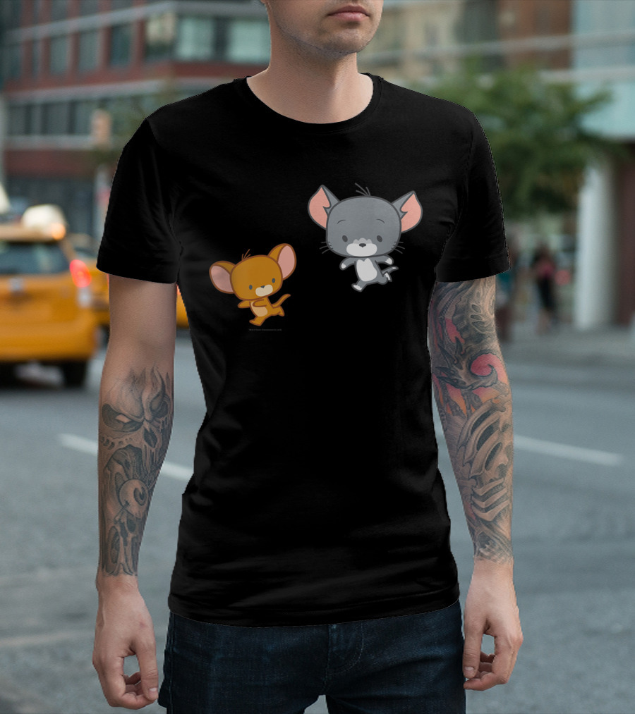 Tom And Jerry Chibi Tom Chasing Jerry Cute Cartoon Characters T-Shirt