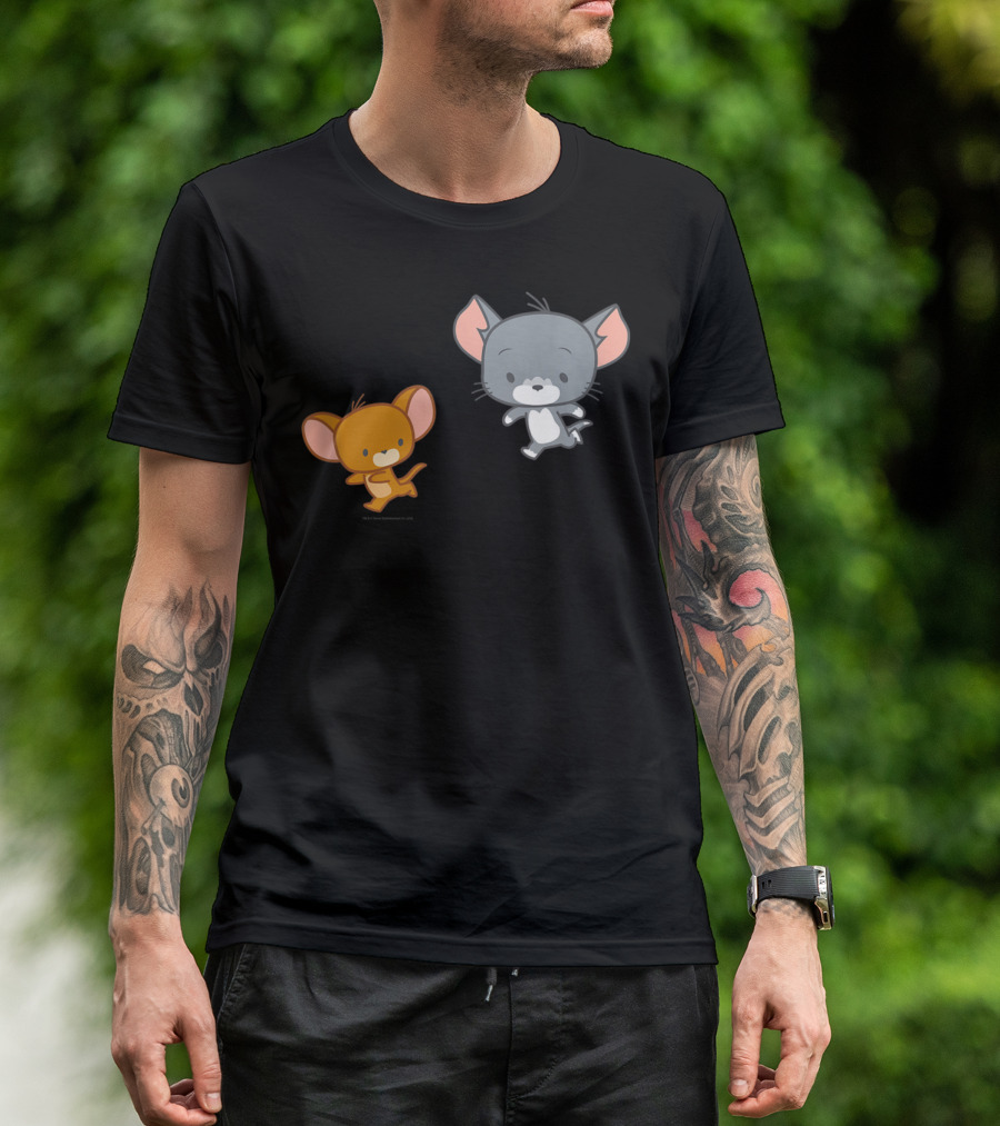 Tom And Jerry Chibi Tom Chasing Jerry Cute Cartoon Characters T-Shirt