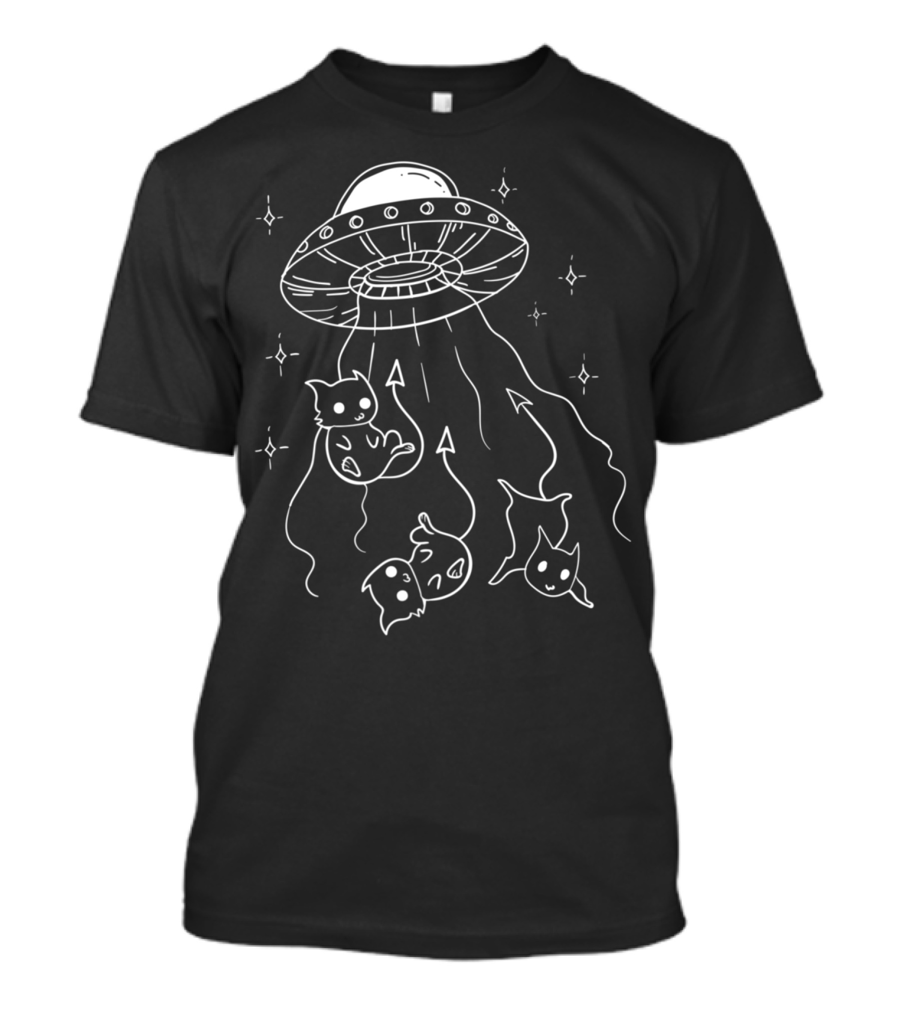 UFO Cat Devil Satanic Occult Hail Satan T-Shirt