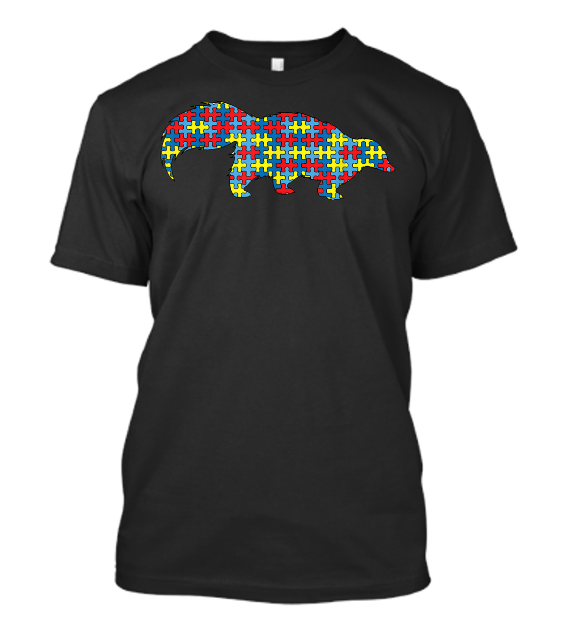 Badger Autism Awareness Day Skunk Puzzle T-Shirt
