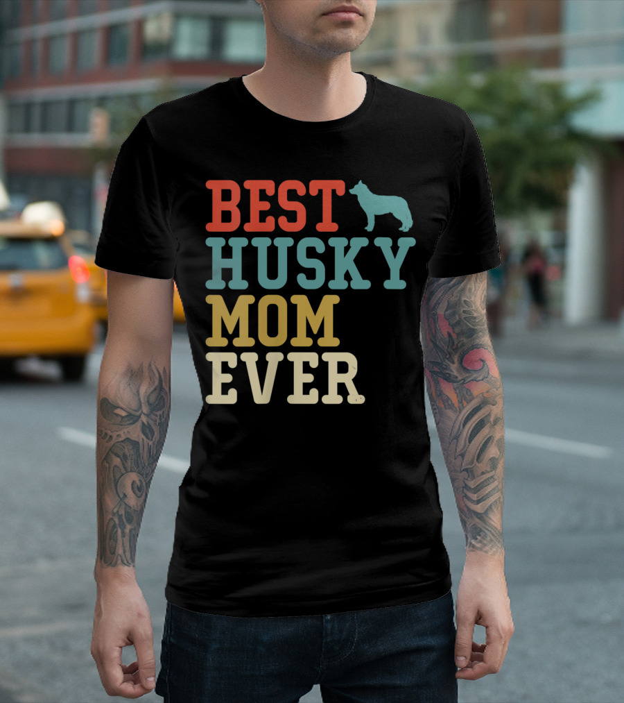 Best Husky Mom Ever Funny Vintage Retro T-Shirt
