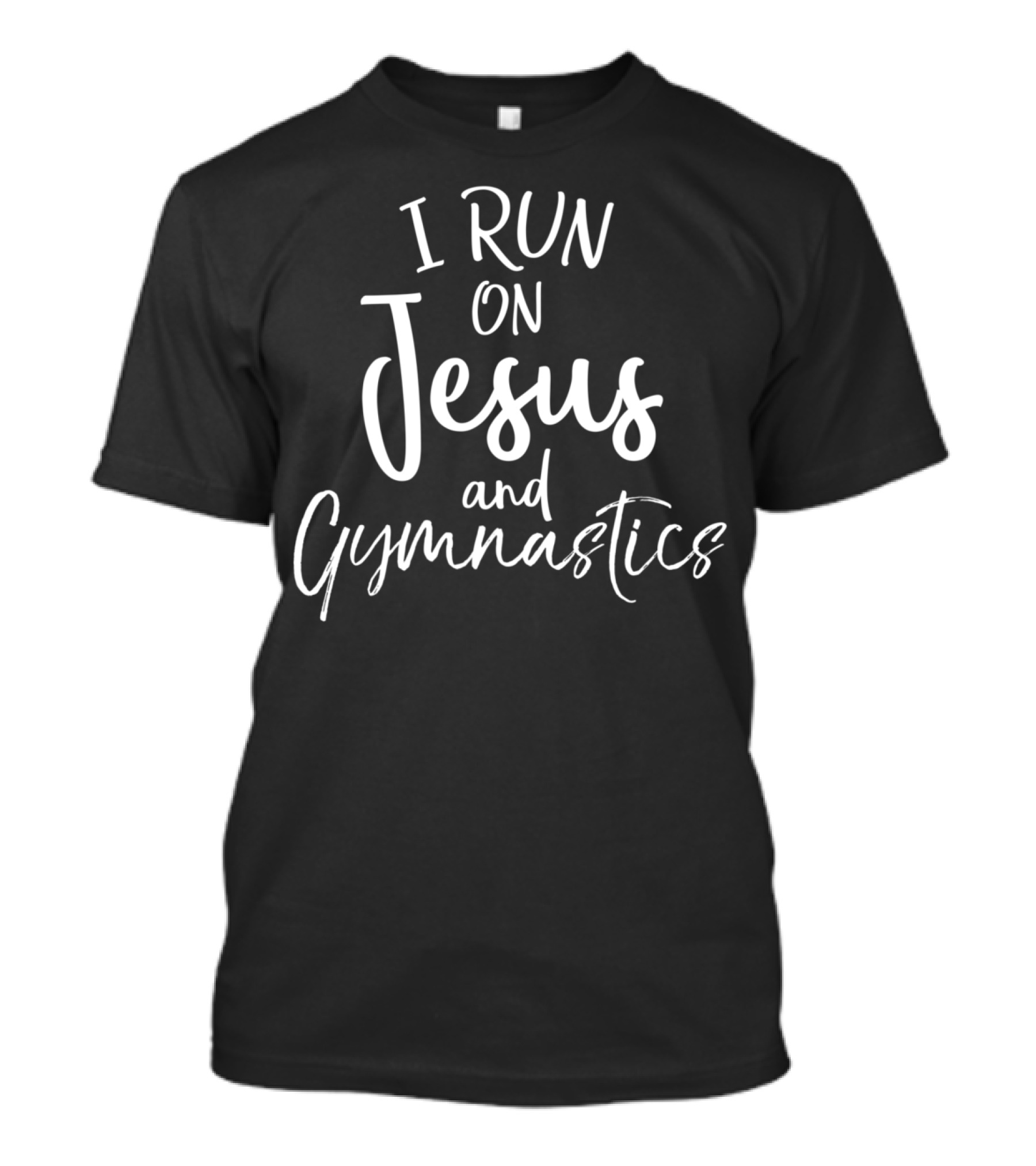 I Run On Jesus And Gymnastics Christian Gymnast Cute T-Shirt