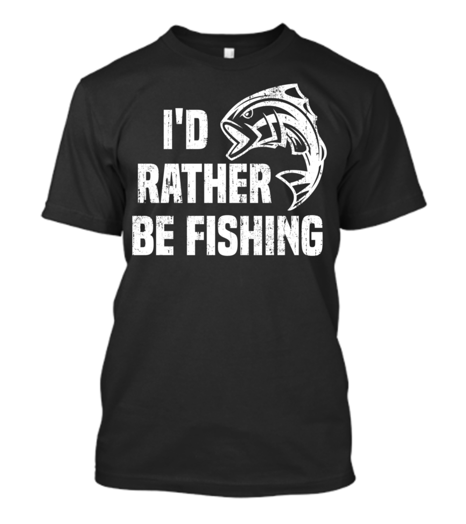I'd Rather Be Fishing Bass Fish Funny Fisherman T-Shirt
