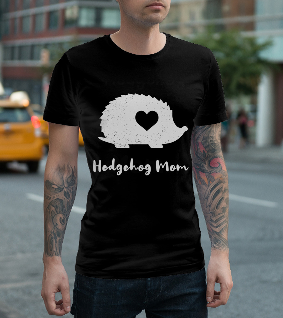 Hedgehog Mom Heart Silhouette for Cute Hedgehog Moms T-Shirt