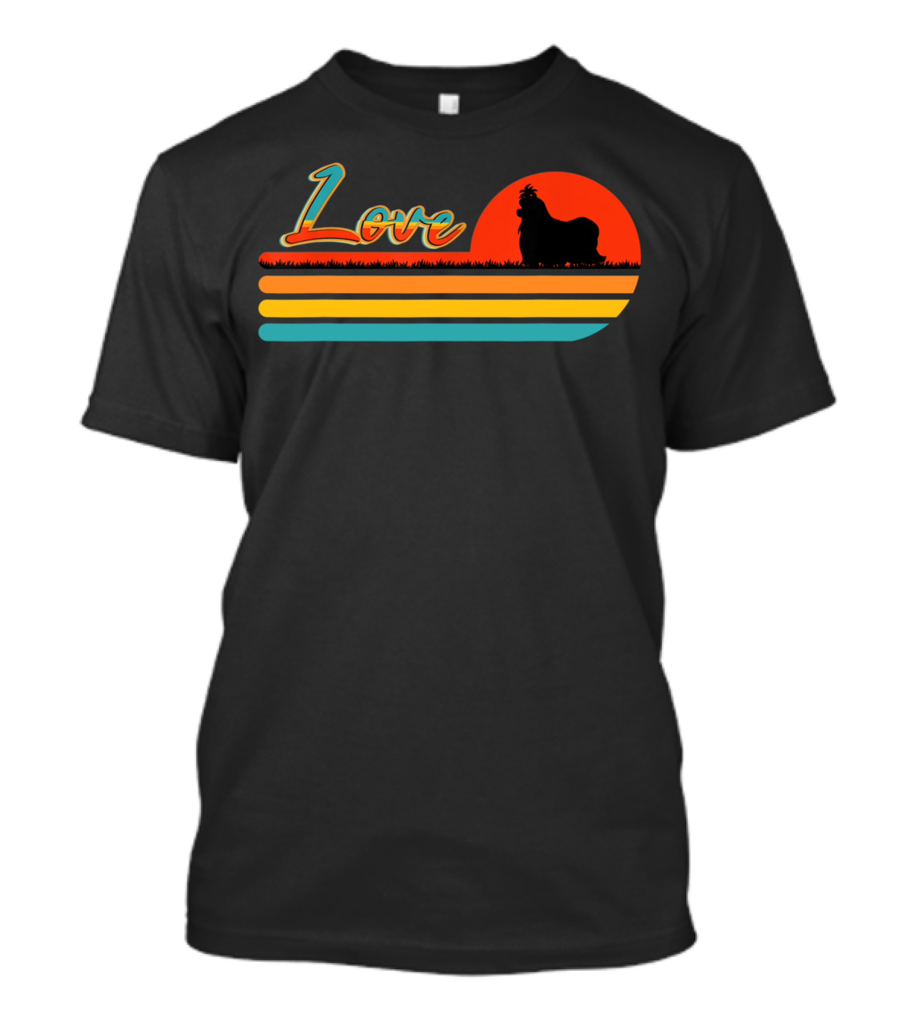 Love Shih Tzu Rescue Dog Adoption 70s Retro T-Shirt