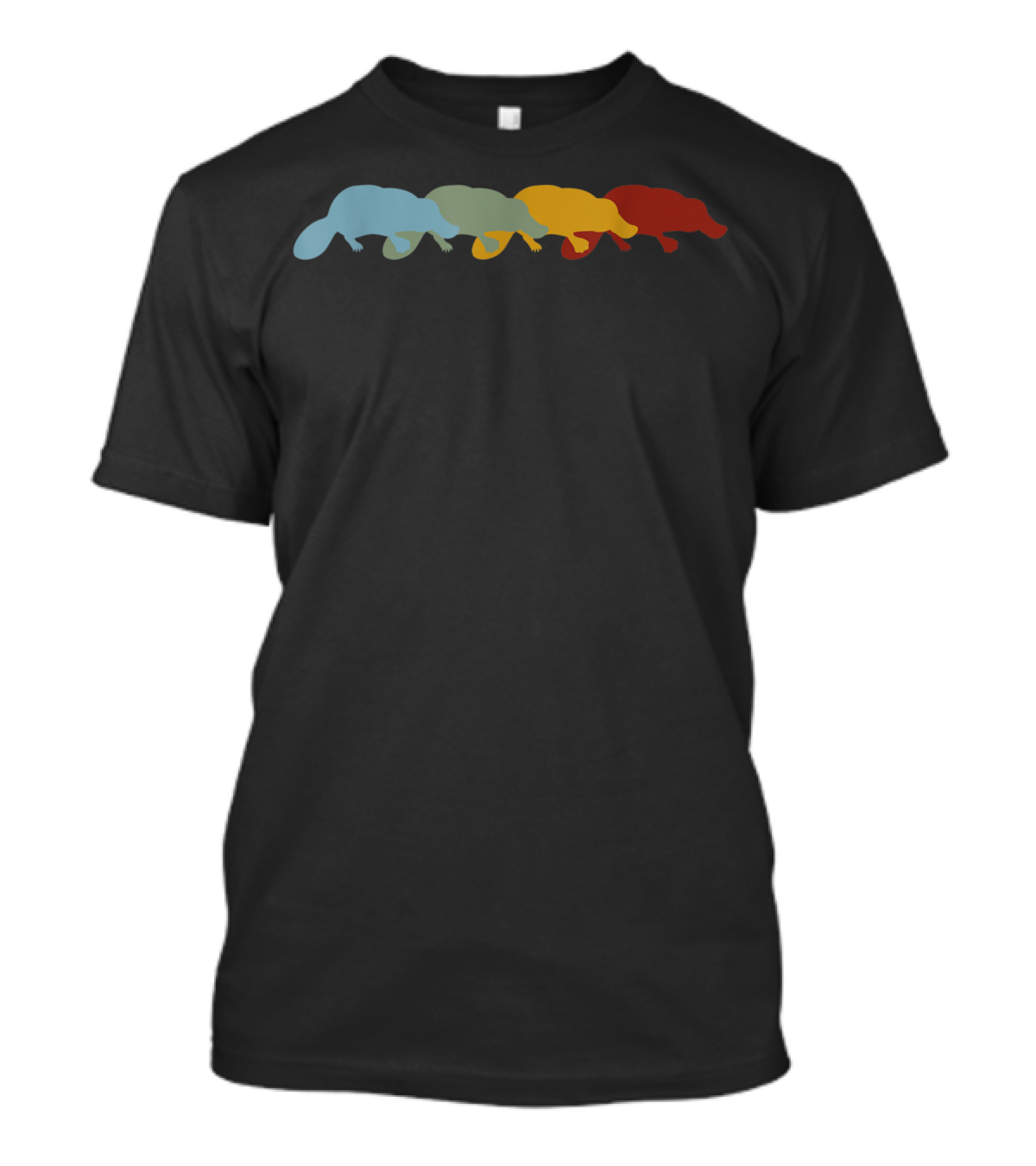 Retro Vintage Multicolor Platypus Animal T-Shirt
