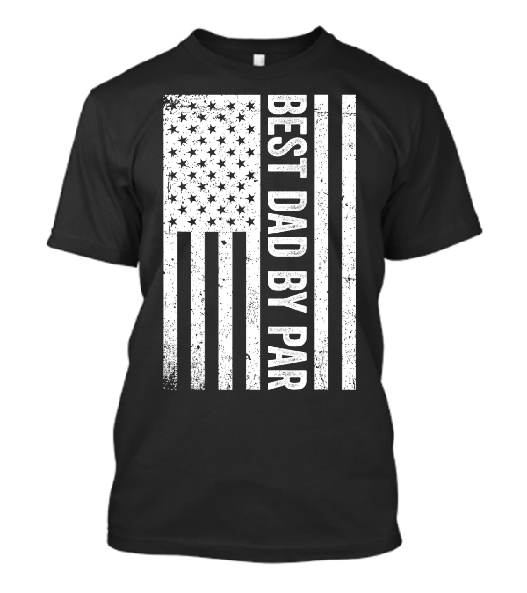 Best Dad By Par Vintage Retro Golf Father's USA Flag T-Shirt