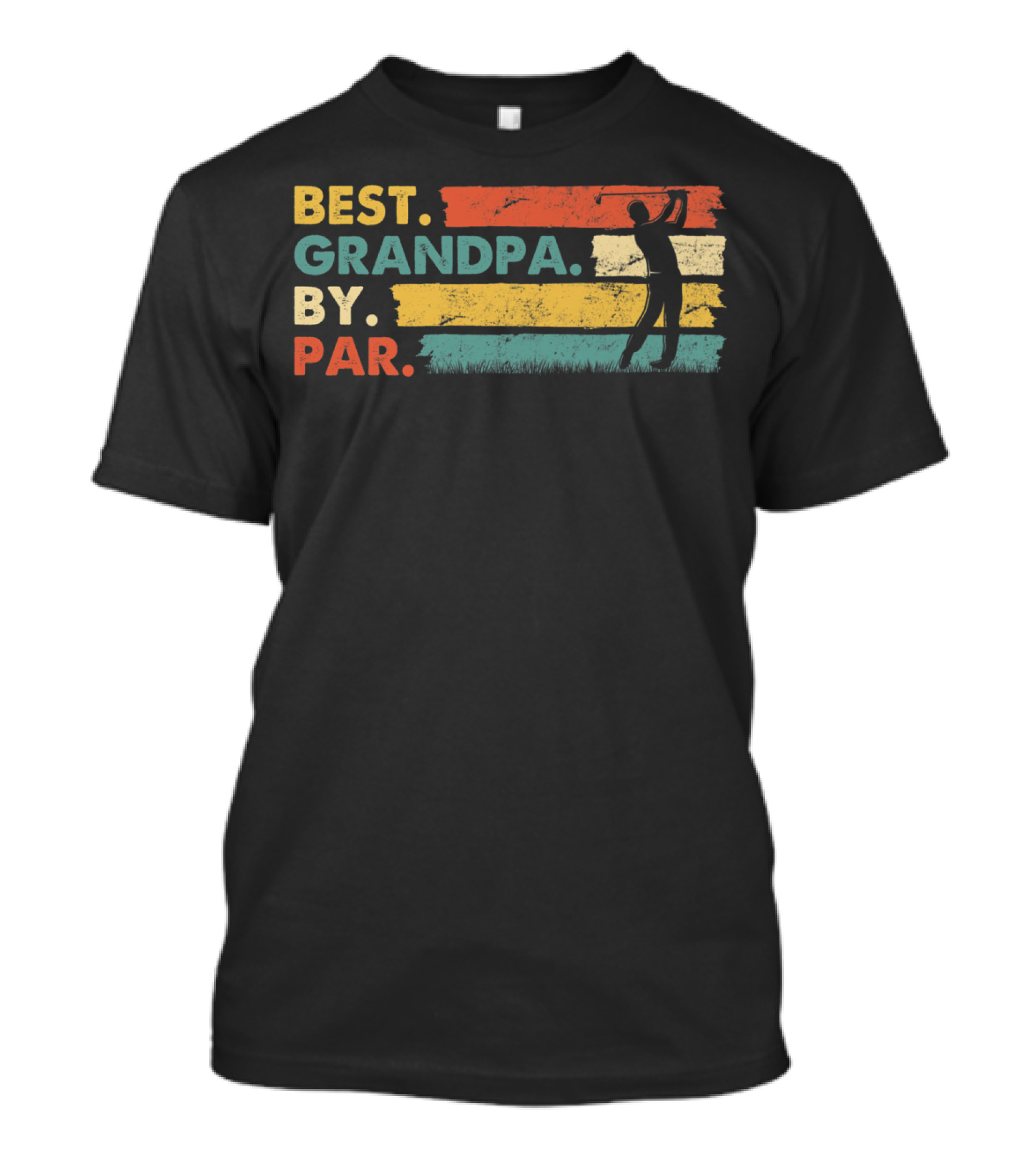 Best Grandpa By Par Retro Vintage Golf T-Shirt