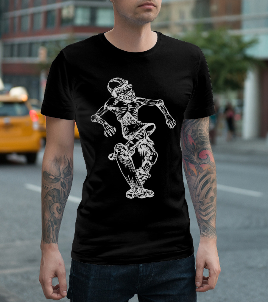 Seembo Zombie Skater On Skateboard Skateboarding T-Shirt