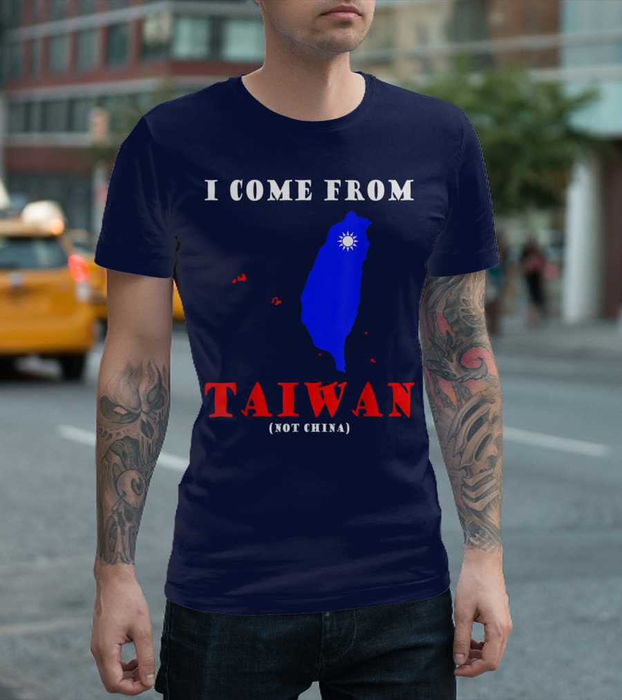 I Come From Taiwan Not China Map Emblem T-Shirt