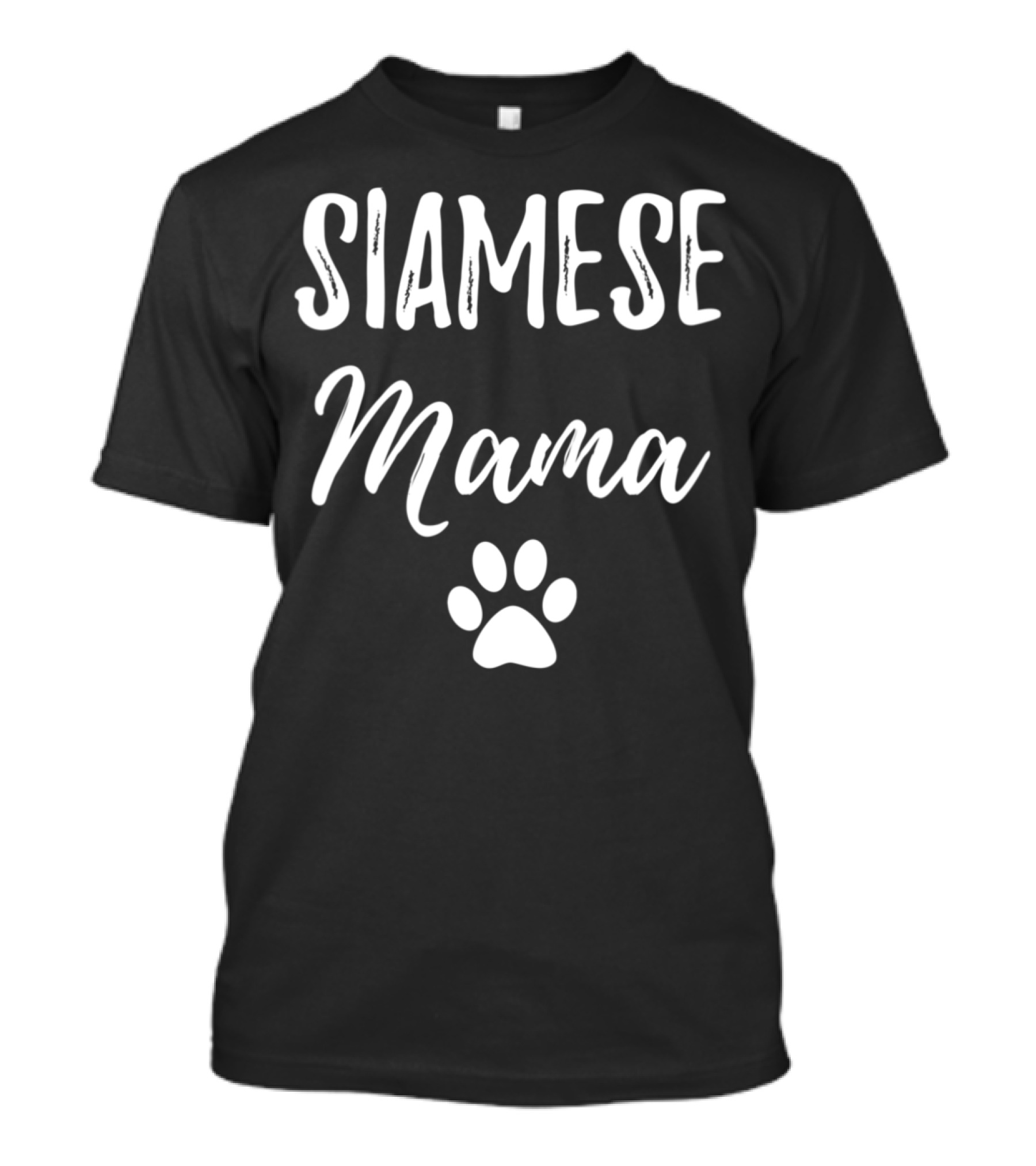 Siamese Mama Paw Print Funny Dog T-Shirt